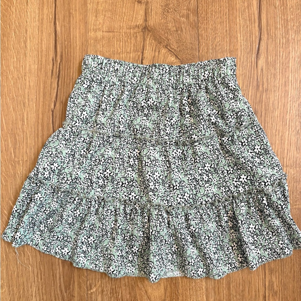 Zara Black and White Floral Kids Skirt